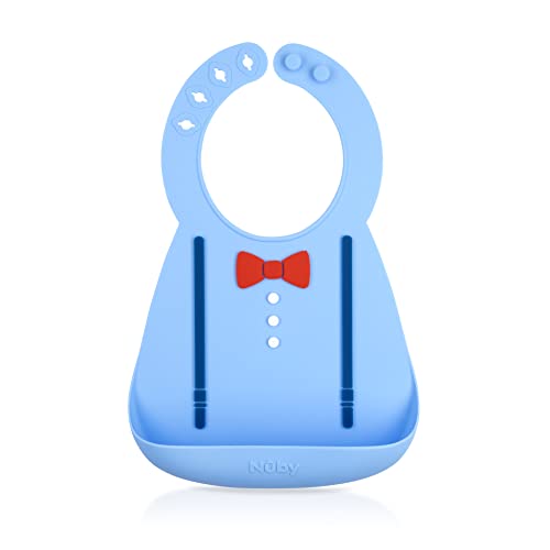 0039175804779 - NUBY 3D SOFT SILICONE BIB WITH SCOOP, BPA FREE, 6+M, SUSPENDERS