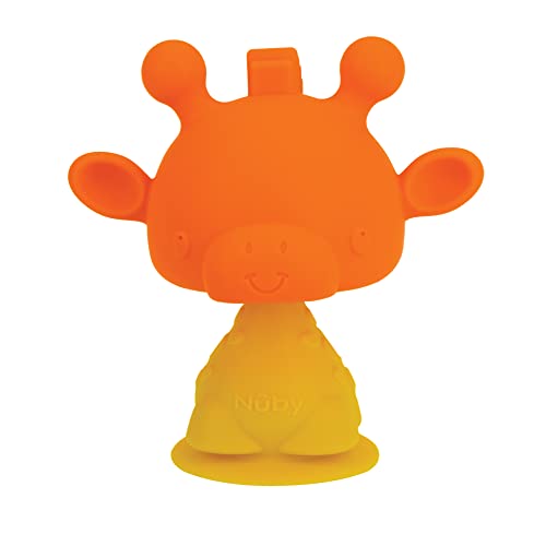 0039175808890 - NUBY SUPER SOFT SILICONE TEETHING BOBBLE HEAD FOR SOOTHING GUMS AND PLAY, 3M+, MUSHROOM GIRAFFE