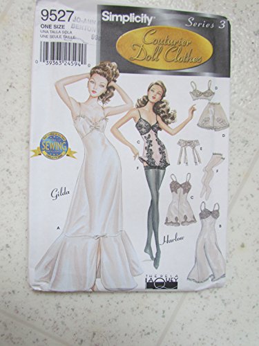 0039363245940 - SIMPLICITY PATTERN 9527 SIMPLICITY 9527 COUTURIER DOLL CLOTHES SERIES 3 LINGERIE FOR 15 1/2 INCH DOLL