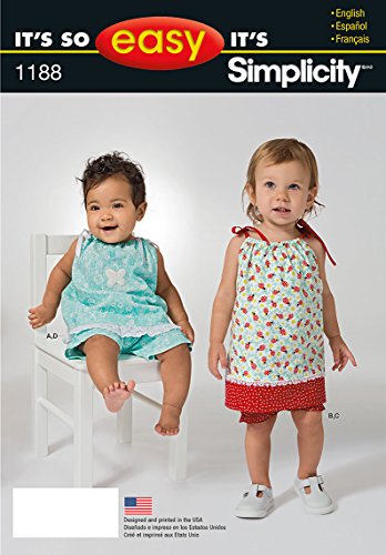 0039363511885 - SIMPLICITY IT'S SO EASY PATTERN A1188 BABIES TOP IN TWO LENGTHS, PANTIES AND PANTS, BIRTH-18 MONTHS XXS-L