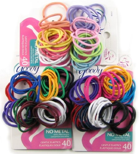 0039517440047 - 120CT (3X40CT PACK) GOODY OUCHLESS MEDIUM ELASTICS 2MM THICK. 40CT PRIME, 40CT BRIGHT, 40CT PASTEL