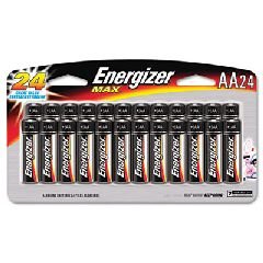 0039800007568 - ENERGIZER MAX ALKALINE AA BATTERY, 24-COUNT