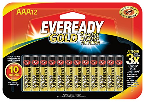0039800043610 - EVEREADY GOLD ALKALINE AAA BATTERIES, 12 COUNT