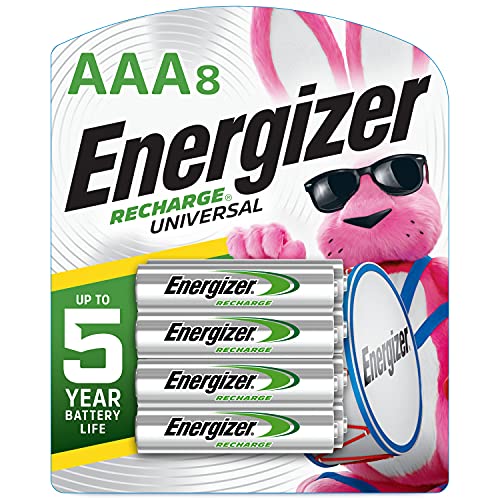 0039800133816 - ENERGIZER RECHARGEABLE AAA BATTERIES, 700 MAH NIMH, PRE-CHARGED, CHARGEABLE FOR 1,000 CYCLES, 8 COUNT (RECHARGE UNIVERSAL)