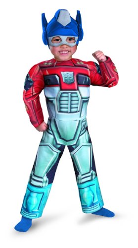 0039897426440 - OPTIMUS PRIME RESCUE BOT TODDLER MUSCLE COSTUME, RED/BLUE, 3T-4T
