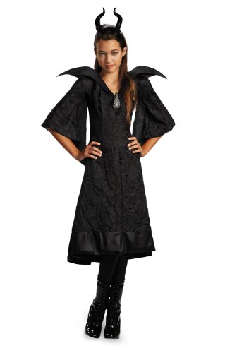 0039897718170 - DISGUISE DISNEY MALEFICENT MOVIE CHRISTENING BLACK GOWN GIRLS CLASSIC COSTUME LG 10-12