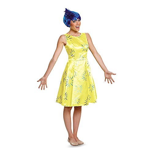 0039897869568 - DISGUISE WOMEN'S INSIDE OUT JOY DELUXE COSTUME, YELLOW, LARGE