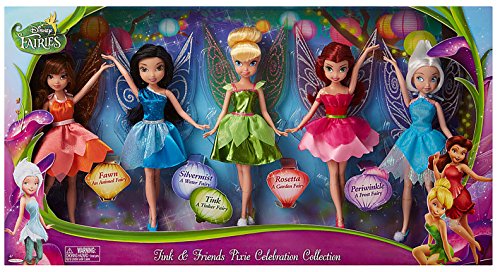 0039897885773 - DISNEY FAIRIES 5 PACK TINK & FRIENDS PIXIE CELEBRATION COLLECTION 9 INCH DOLLS