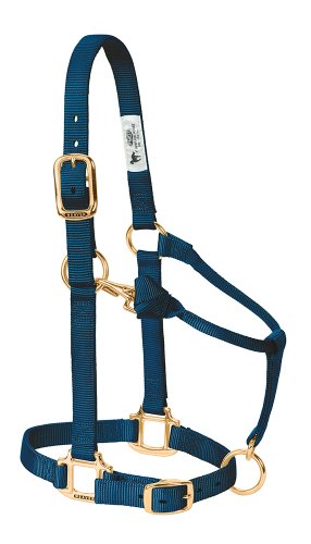 0000399132023 - WEAVER LEATHER ORIGINAL ADJUSTABLE CHIN AND THROAT SNAP HALTER, NAVY, AVERAGE HORSE SIZE