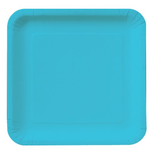 0039938008352 - CREATIVE CONVERTING TOUCH OF COLOR 18 COUNT SQUARE PAPER LUNCH PLATES, BERMUDA BLUE
