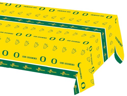 0039938016241 - CREATIVE CONVERTING UNIVERSITY OF OREGON PLASTIC TABLE COVER, 54 BY 108-INCH