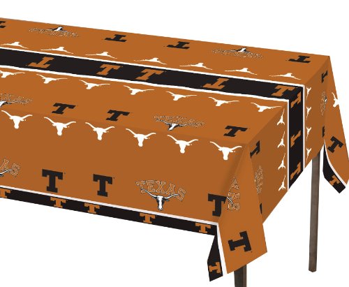 0039938016319 - CREATIVE CONVERTING TEXAS LONGHORNS PLASTIC BANQUET TABLE COVER