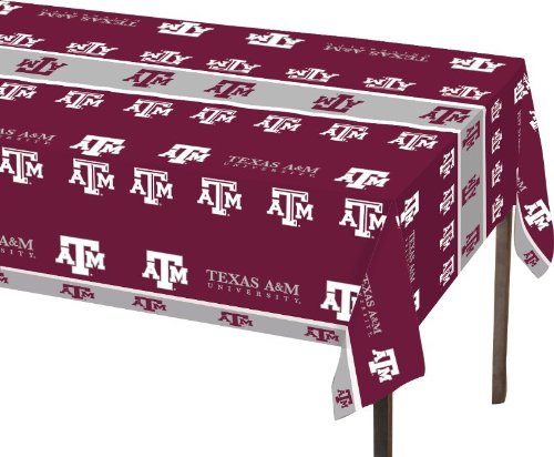 0039938016326 - CREATIVE CONVERTING TEXAS A AND M AGGIES PLASTIC BANQUET TABLE COVER