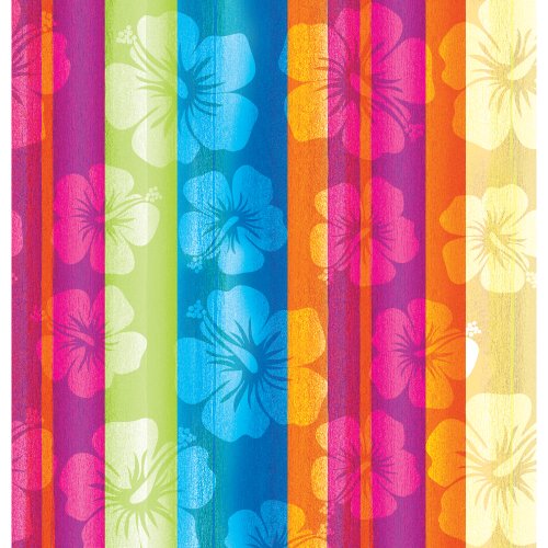 0039938036331 - CREATIVE CONVERTING PRINTED PLASTIC TABLE COVER, 54 BY 108-INCH, LUAU ALOHA SUMMER