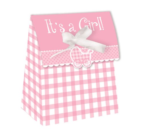 0039938071332 - CREATIVE CONVERTING BABY SHOWER GIRL GINGHAM 12 COUNT DIE CUT FAVOR BAGS