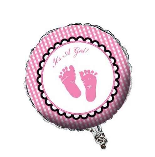 0039938089962 - CREATIVE CONVERTING SWEET BABY FEET PINK TWO SIDED MYLAR FOIL BALLOON, 18