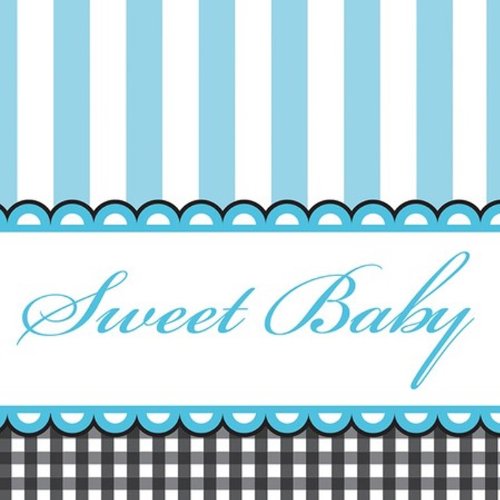 0039938090012 - CREATIVE CONVERTING SWEET BABY FEET BLUE BEVERAGE NAPKINS, 16 COUNT