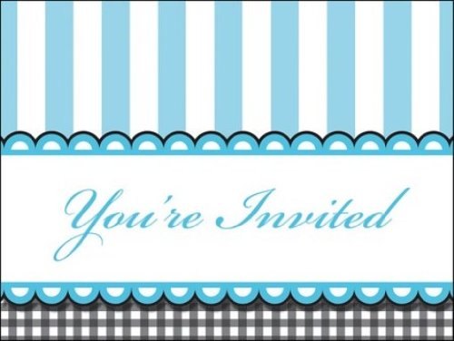 0039938090074 - CREATIVE CONVERTING SWEET BABY FEET BLUE PARTY INVITATIONS, 8-COUNT