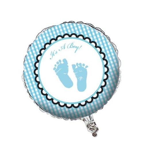 0039938090104 - CREATIVE CONVERTING SWEET BABY FEET BLUE TWO SIDED MYLAR FOIL BALLOON, 18