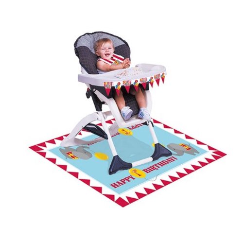 0039938090562 - CREATIVE CONVERTING CIRCUS TIME HIGH CHAIR PARTY KIT, 3-PIECE