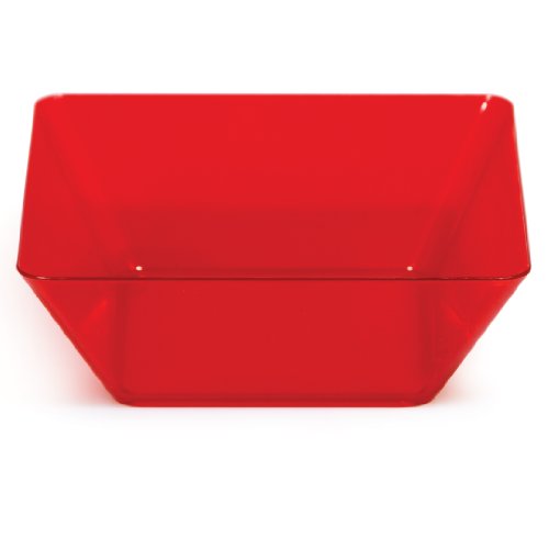 0039938101831 - CREATIVE CONVERTING 4 COUNT SQUARE PLASTIC BOWLS, 5-INCH, TRANSLUCENT RED