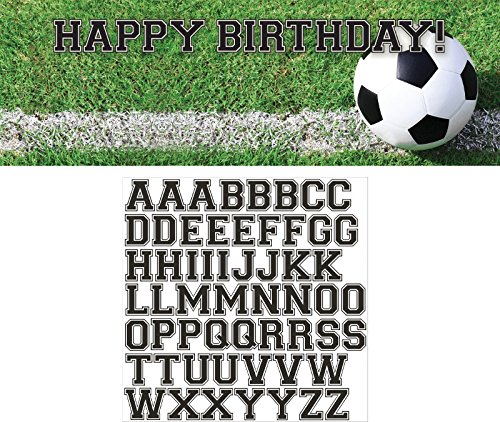 0039938124182 - CREATIVE CONVERTING SPORTS FANATIC SOCCER GIANT PARTY BANNER WITH STICKERS, MULTICOLOR