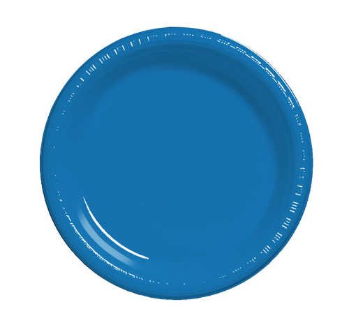0039938185725 - TRUE BLUE PLASTIC DINNER PLATES 9 IN