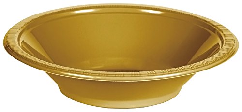 0039938212285 - CREATIVE CONVERTING 28103051 20 COUNT TOUCH OF COLOR PLASTIC BOWL, 12 OZ, GLITTERING GOLD