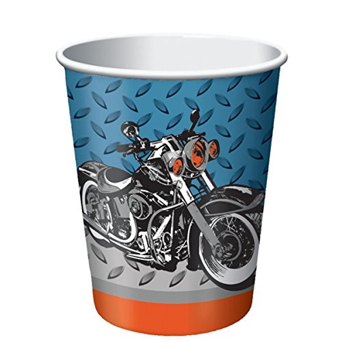 0039938217723 - CYCLE SHOP MOTORCYCLE PARTY 9OZ HOT/COLD CUPS (8 CT)