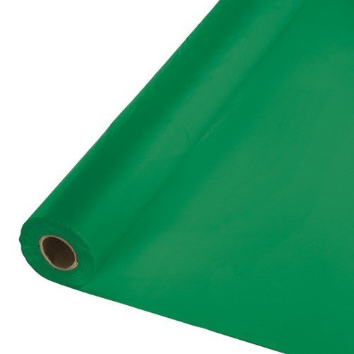 0039938244705 - CREATIVE CONVERTING TOUCH OF COLOR PLASTIC TABLECOVER BANQUET ROLL, 250', EMERALD GREEN