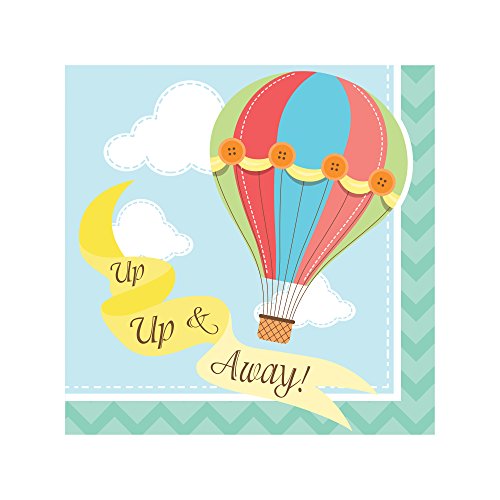 0039938278960 - UP, UP, & AWAY BEVERAGE NAPKIN (16 COUNT) - BABY SHOWER PARTY SUPPLIES