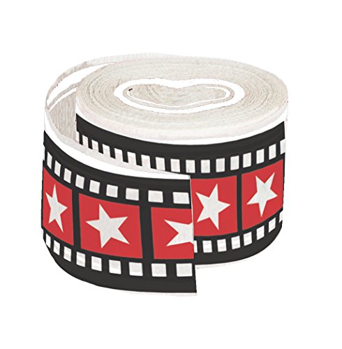 0039938289935 - CREATIVE CONVERTING HOLLYWOOD LIGHTS CREPE STREAMER, 30', RED/BLACK/WHITE