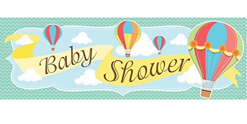 0039938294656 - BABY SHOWER UP, UP & AWAY GIANT PARTY BANNER ROOM DECORATION PARTY NEUTRAL