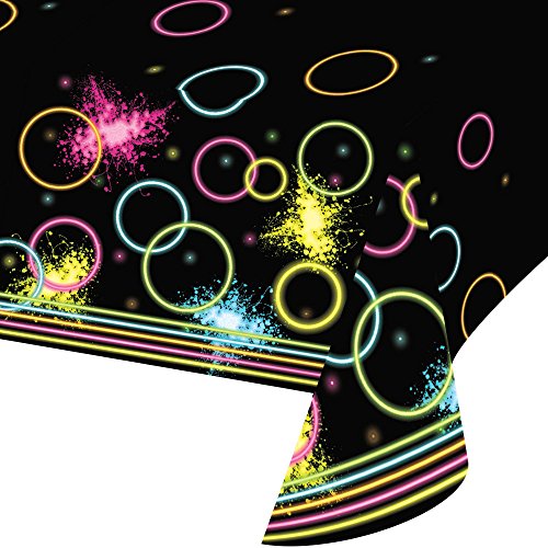 0039938340858 - GLOW PARTY PLASTIC TABLECOVER