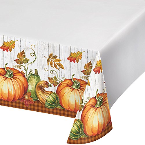 0039938411329 - CREATIVE CONVERTING 324047 PARTY CREATIONS PLASTIC TABLECOVER, HARVEST PLENTY