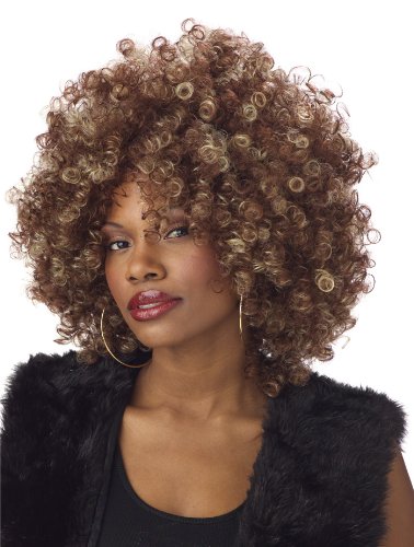 0400001445532 - CALIFORNIA COSTUMES WOMEN'S FINE FOXY FRO WIG,BROWN,ONE SIZE