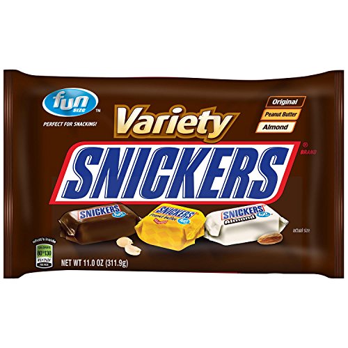 0040000427513 - SNICKERS VARIETY MIX FUN SIZE CHOCOLATE CANDY BARS 11-OUNCE BAG (PACK OF 6)