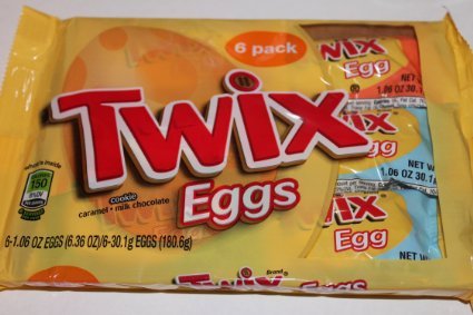 0040000481362 - TWIX EASTER EGGS, 1 PACKAGE (1 PACKAGE INCLUDES 6 SNACK SIZE EGGS)