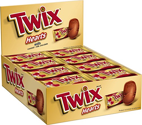 0040000484066 - TWIX CARAMEL COOKIE CHOCOLATE CANDY HEART, SINGLES (24 COUNT)