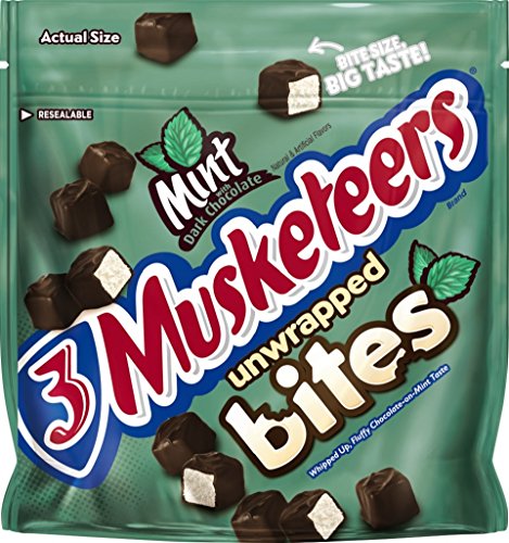 0040000489665 - 3 MUSKETEERS MINT AND DARK CHOCOLATE BITES SIZE CANDY BARS 6-OUNCE POUCH
