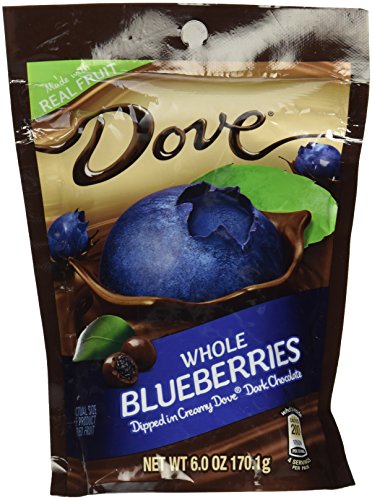 0040000490982 - DOVE WHOLE BLUEBERRIES DIPPED IN DARK CHOCOLATE 2 BAGS 6.0 OZ EACH