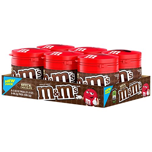 0040000491682 - M&M'S MILK CHOCOLATE CANDY 3.5-OUNCE TO-GO BOTTLES (PACK OF 6)