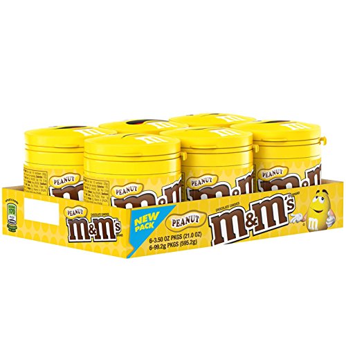 0040000491804 - M&M'S PEANUT CHOCOLATE CANDY TO-GO BOTTLES 3.5-OUNCE BOTTLE (PACK OF 6)