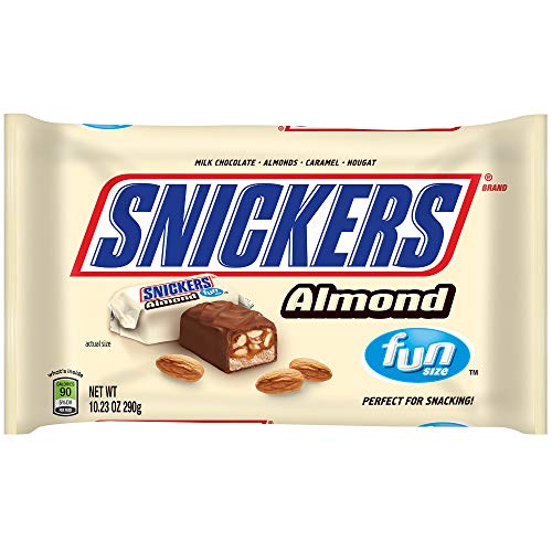0040000493037 - SNICKERS ALMOND FUN SIZE CHOCOLATE BARS CANDY BAG, 10.23-OUNCE (PACK OF 12)