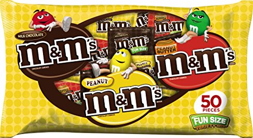 0040000496144 - M&M'S FUN SIZE CHOCOLATE CANDY VARIETY MIX, 50 PIECES 27.4 OUNCE