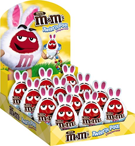 0040000496991 - M&M'S EASTER MILK CHOCOLATE CANDY IN TWIST 'N POUR BUNNY DISPENSER 0.93-OUNCE BUNNY 12-COUNT BOX