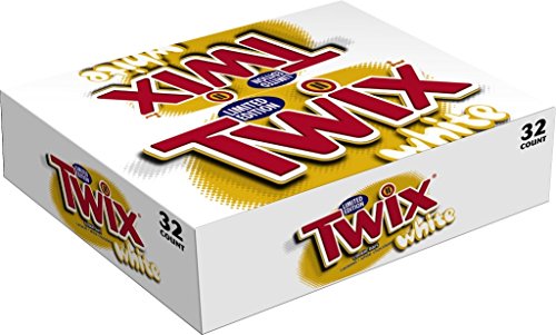 0040000502432 - TWIX WHITE CHOCOLATE CARAMEL SINGLES SIZE COOKIE BAR CANDY 1.62-OUNCE BAR 32-COUNT BOX