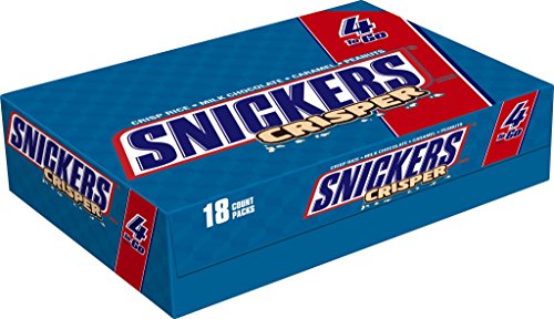 0040000503255 - SNICKERS CRISPER SHARING SIZE CHOCOLATE CANDY BARS 2.83-OUNCE BAR 18-COUNT BOX