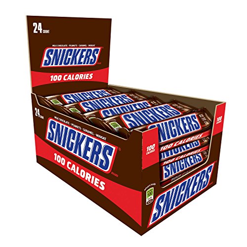 0040000543084 - SNICKERS 100 CALORIES CHOCOLATE CANDY BAR 0.76-OUNCE BAR 24-COUNT BOX
