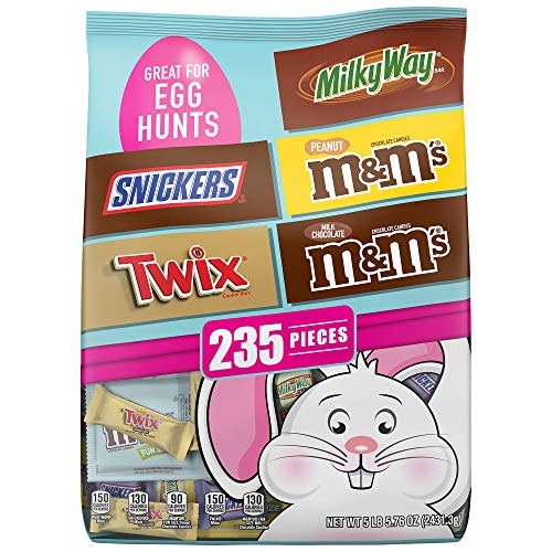 0040000555711 - MARS SNICKERS, TWIX, M&M’S & MILKY WAY CHOCOLATE EASTER CANDY BAG, 235 PIECES, 85.76 OZ.